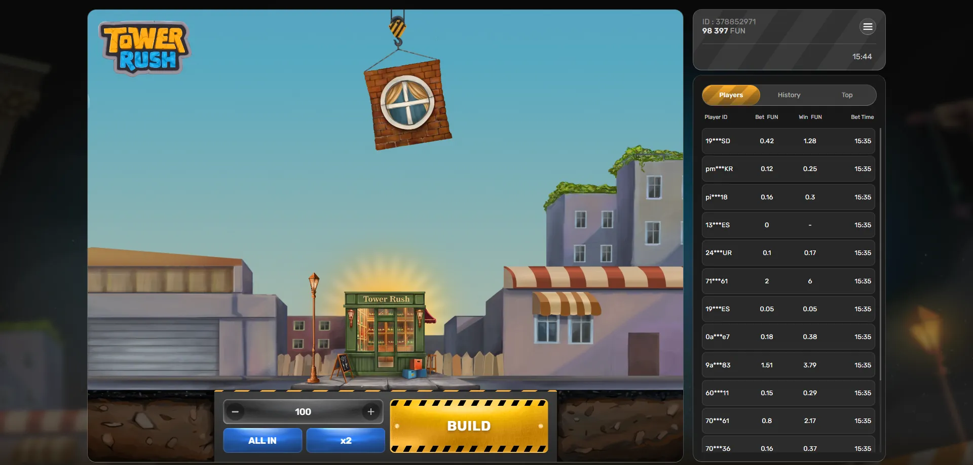 Tower Rush game features RTP bonuses and specifications overview